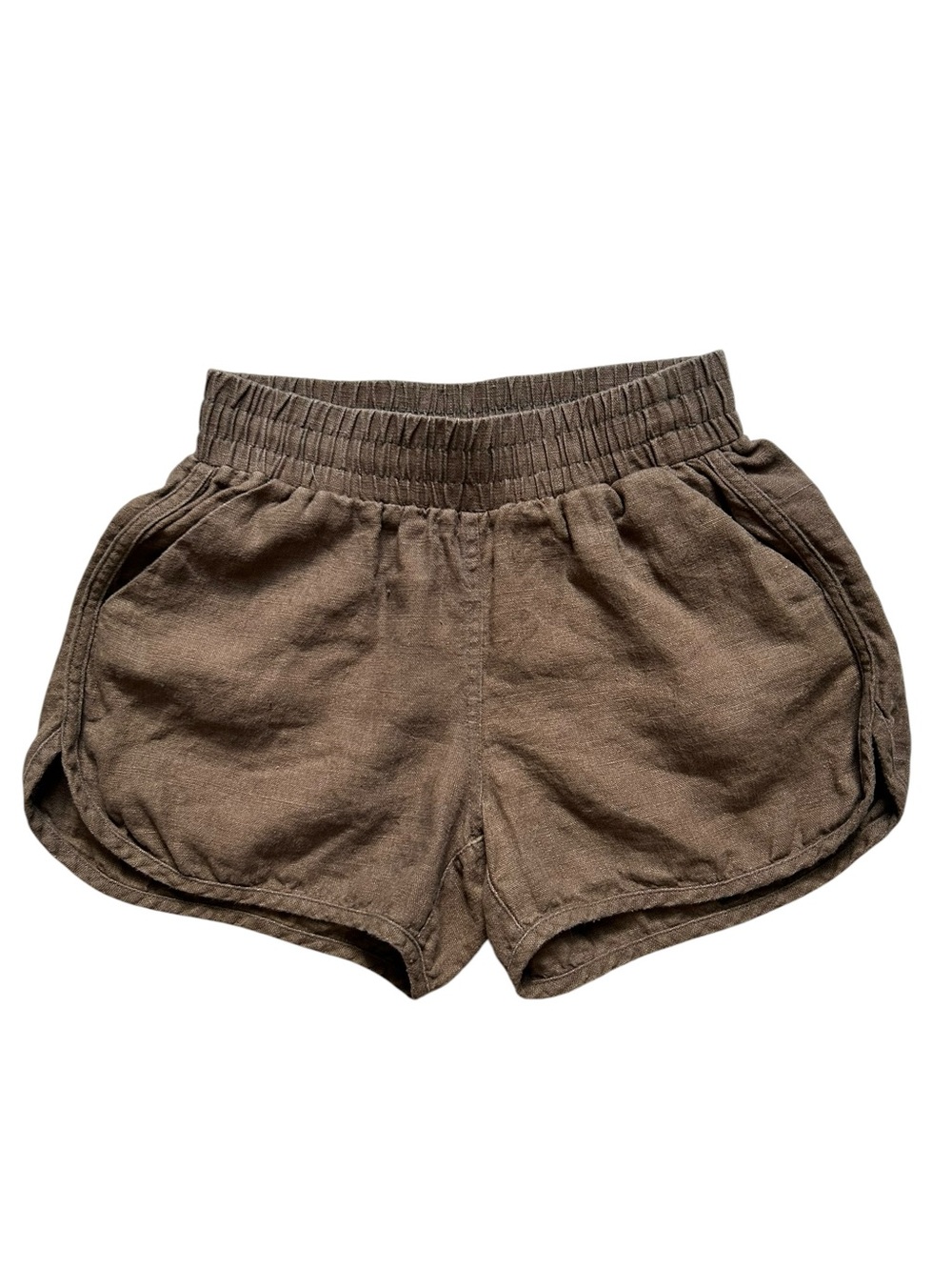 Beaton Brown Linen Shorts Sz XS